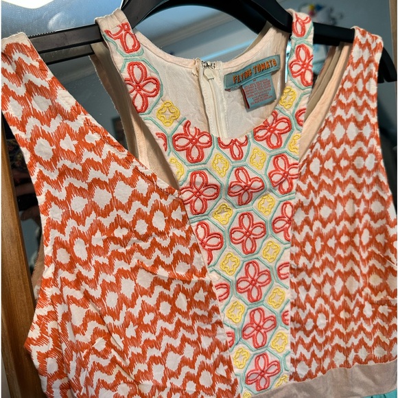 Flying Tomato chevron teal and coral maxi dress size M - Picture 9 of 9